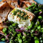 grilled-feta-with-asparagus-chimichurri